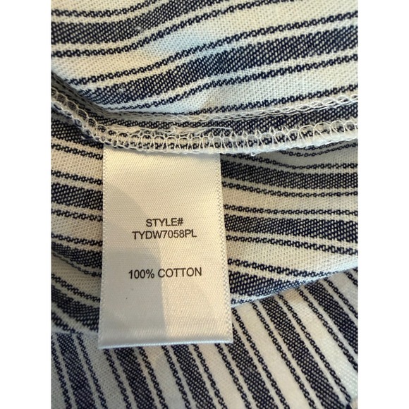 NWOT Altar'd State Striped Tie Back Crop Top Blue White Cotton Boho Size L - Picture 5 of 5